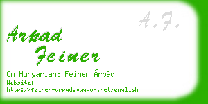 arpad feiner business card