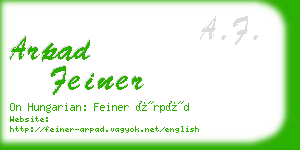 arpad feiner business card